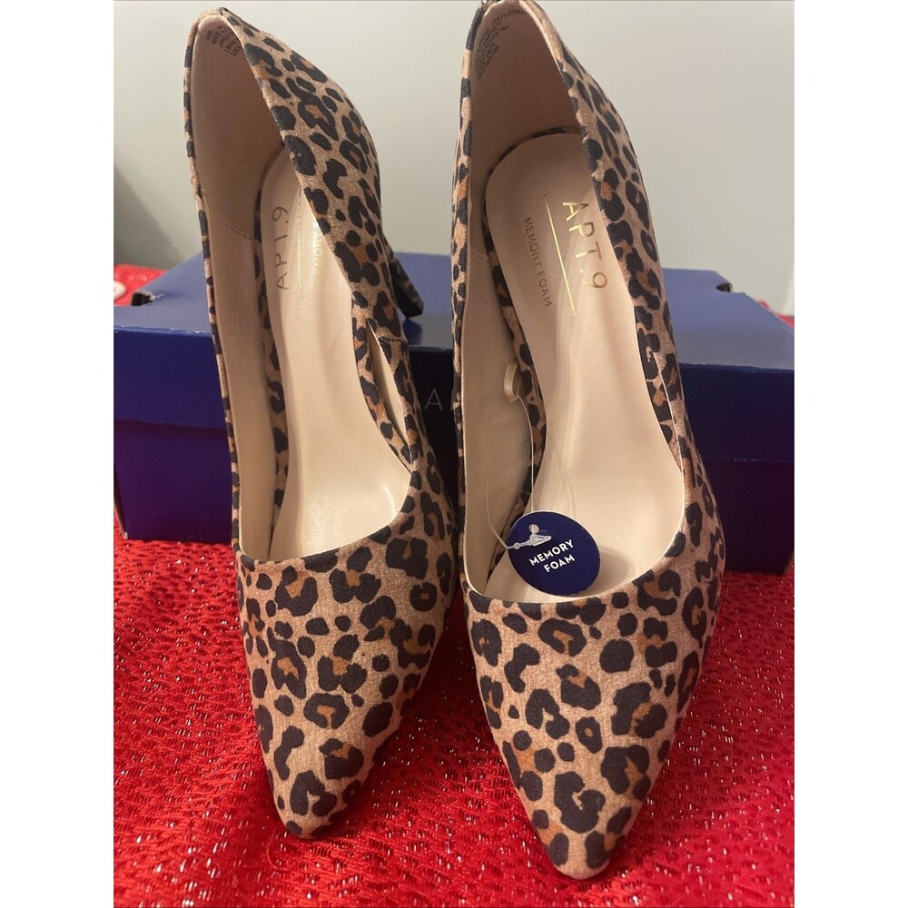 New Cheetah 3” Heels Apt 9 Memory Foam Tinsleyy Size 6